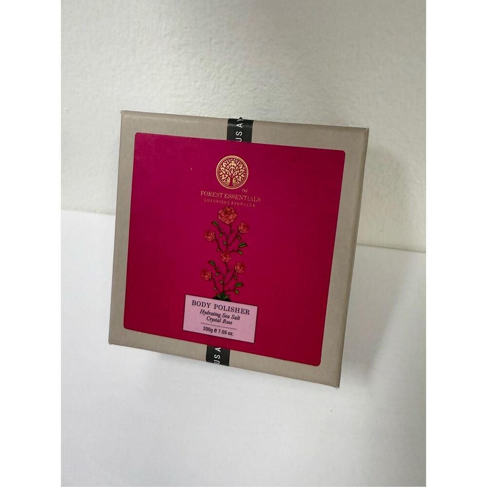 Forest Essentials Body Polisher Hydrating Sea Salt Crystal Rose 7 oz